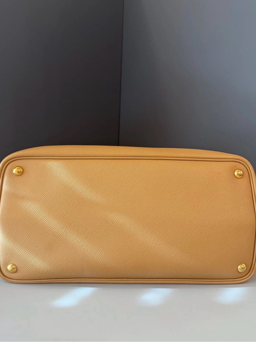 Prada Beige Saffiano Leather Tote with Gold Hardware - Picture 3 of 8